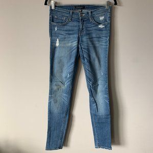 Flying Monkey Jeans - Skinny High Waist - lots of Stretch - Blue Distressed Wash